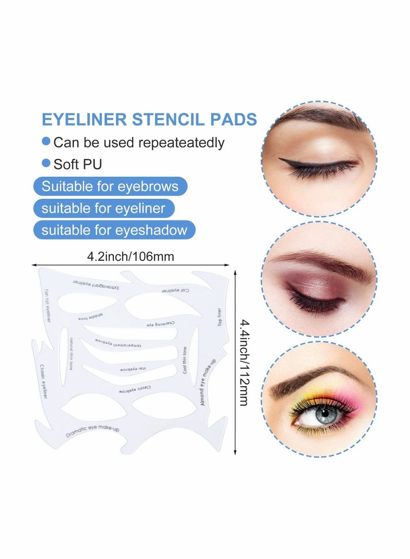 Eyes Makeup Stencils, 8 Sheet Quick Make-Up Templates for Eyebrows, Eye Shadow Eyeliner Stencil Auxiliary Tool with Various Shapes for Beginners, Women, Girls