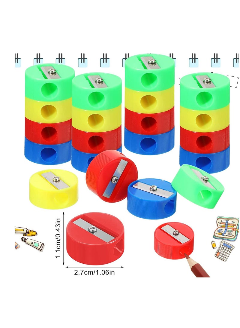 72 Pcs Pencil Sharpeners, Small Manual Pencil Sharpeners,  Mini Round Manual Sharpeners, Pocket Pencil Sharpener for Kids Adults Office School Home Supplies Goodie Bags and Gifts, Multicolor