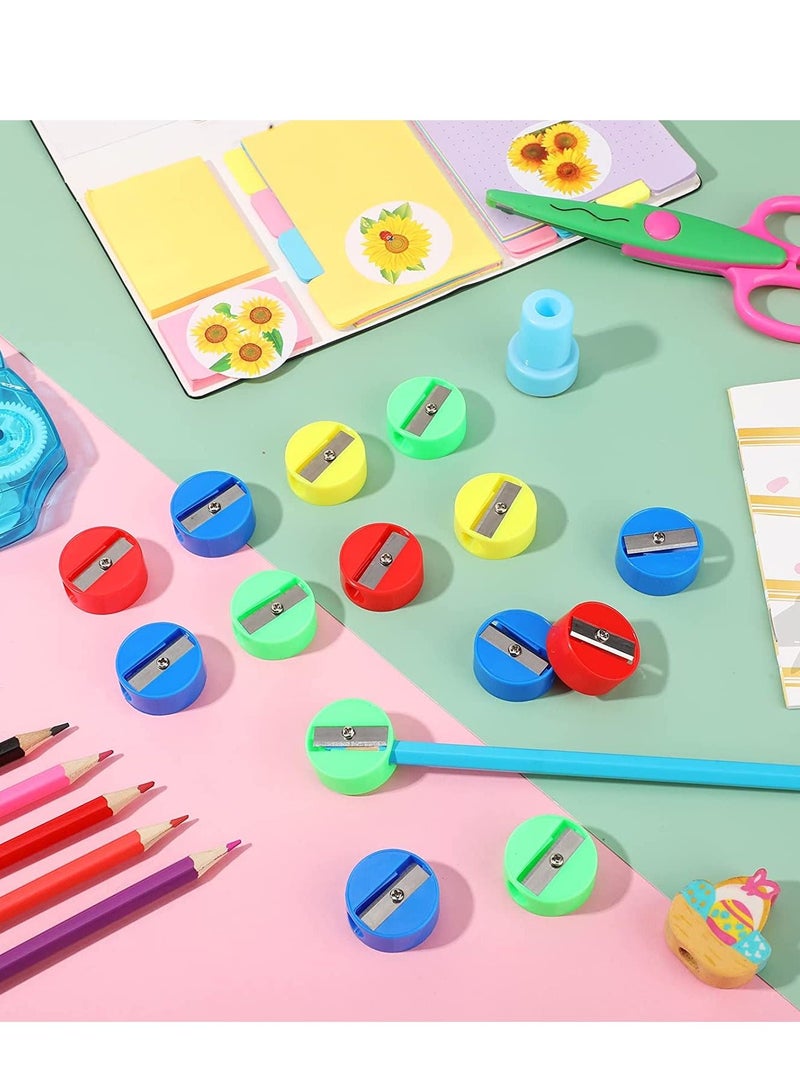 72 Pcs Pencil Sharpeners, Small Manual Pencil Sharpeners,  Mini Round Manual Sharpeners, Pocket Pencil Sharpener for Kids Adults Office School Home Supplies Goodie Bags and Gifts, Multicolor