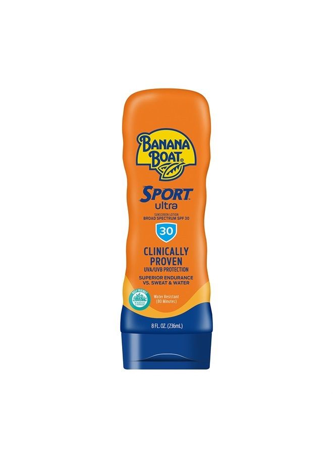 Water Resistant Sport Performance Broad Spectrum SPF 30 Sunscreen Lotion, Swim Splash Sport - Up to 80 Minutes Water Resistant, 8 Fl Oz (Pack of 2)