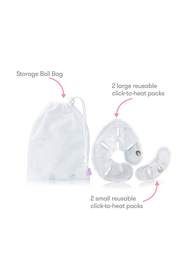 Instant Heat Breast Warmers Reusable Click To Heat Packs for Faster Let-Down, Clogged Duct Relief And Pumping Support No Microwave Needed 4 Pack