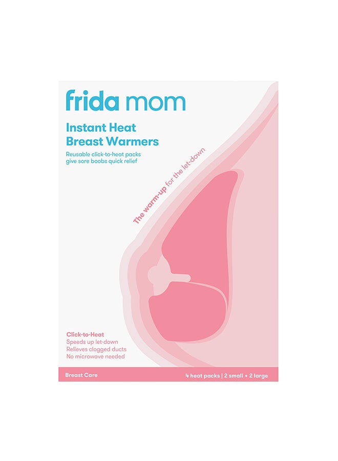 Instant Heat Breast Warmers Reusable Click To Heat Packs for Faster Let-Down, Clogged Duct Relief And Pumping Support No Microwave Needed 4 Pack