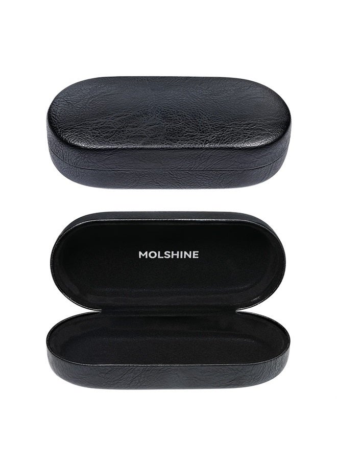 Hard Shell Sunglasses Case, Classic Large Glasses Case for Women Men, Sunglass Eyeglasses (Black)
