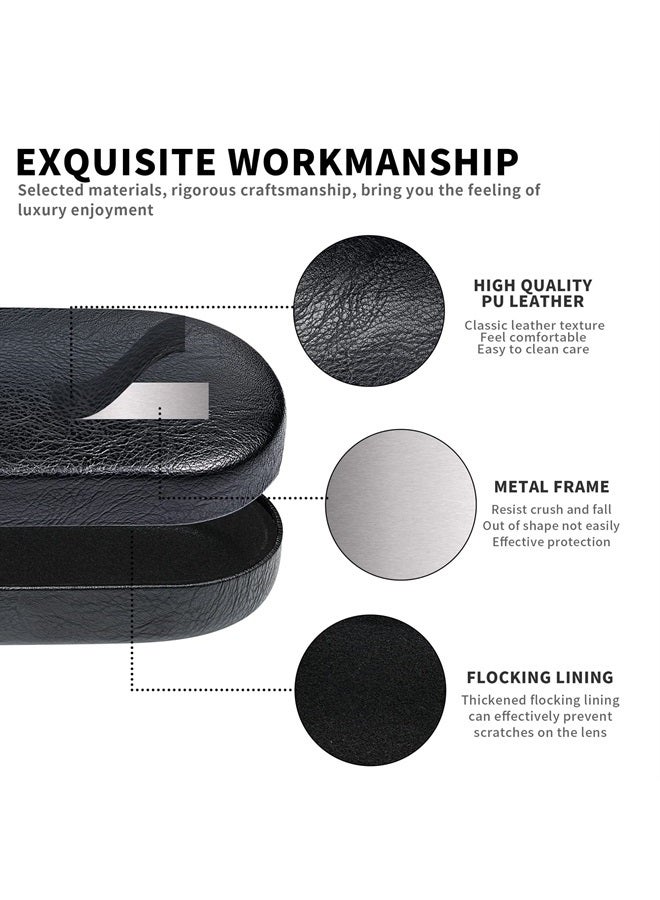 Hard Shell Sunglasses Case, Classic Large Glasses Case for Women Men, Sunglass Eyeglasses (Black)