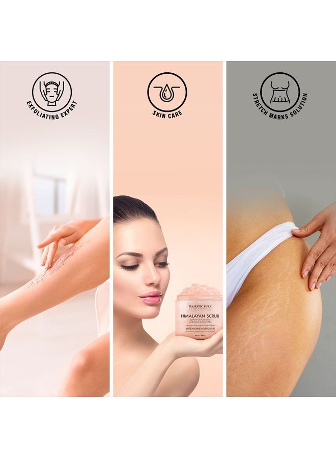Himalayan Salt Body Scrub with Lychee Oil, Exfoliating Salt Scrub to Exfoliate & Moisturize Skin, Deep Cleansing - 10 oz