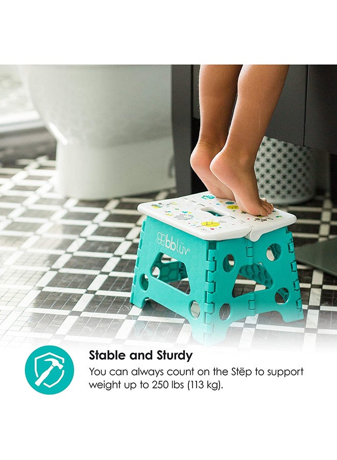 Foldable Step Stool, Aqua