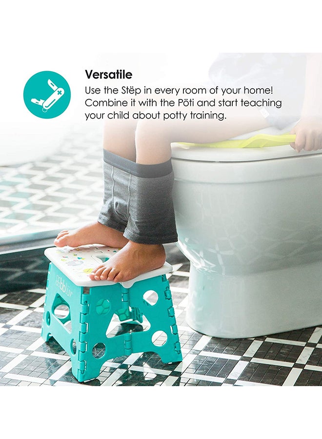 Foldable Step Stool, Aqua