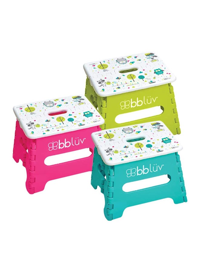 Foldable Step Stool, Aqua