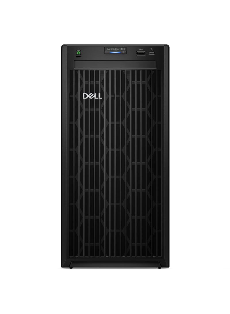 PowerEdge T150 Tower Server, Intel Xeon E2314 Processor/8GB RAM/1TB HDD/DOS(Without Windows) Black