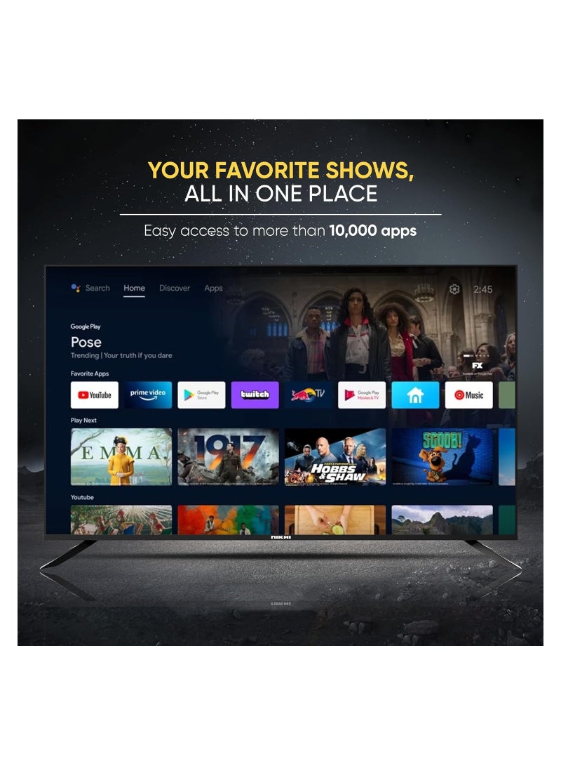 58 Inch 4K QLED Ultra HD Smart Google TV, Hands-Free Voice Control, Game Master, Dolby Vision + Atmos, 4K HDR10+, Effortless Connectivity With Android & Apple Devices NPROG60QLED Black