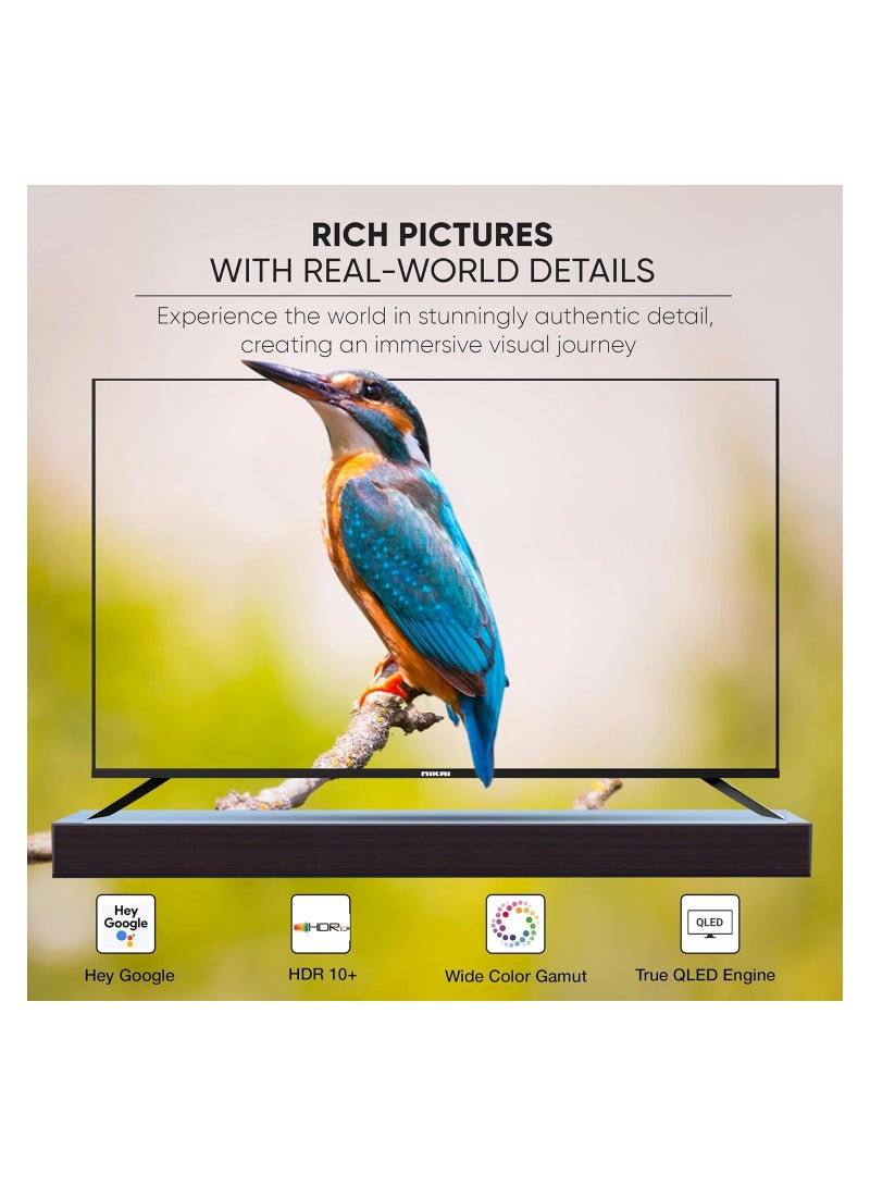 58 Inch 4K QLED Ultra HD Smart Google TV, Hands-Free Voice Control, Game Master, Dolby Vision + Atmos, 4K HDR10+, Effortless Connectivity With Android & Apple Devices NPROG60QLED Black