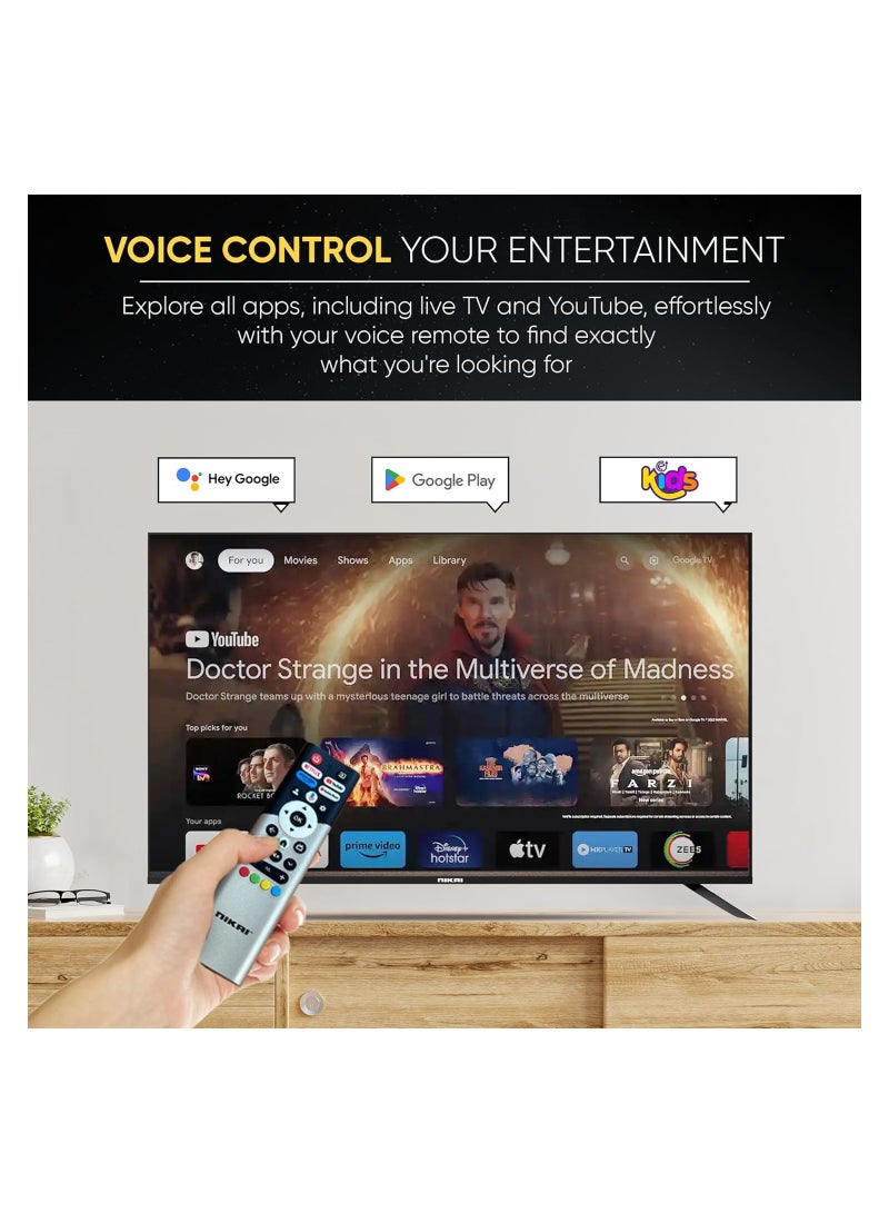 58 Inch 4K QLED Ultra HD Smart Google TV, Hands-Free Voice Control, Game Master, Dolby Vision + Atmos, 4K HDR10+, Effortless Connectivity With Android & Apple Devices NPROG60QLED Black