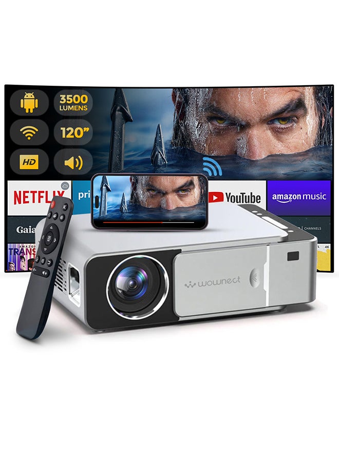 Home Android LED Projector 3500 Lumens Mobile Casting Portable Projector Screen Upto 200