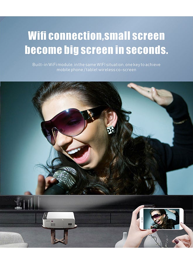 Home Android LED Projector 3500 Lumens Mobile Casting Portable Projector Screen Upto 200