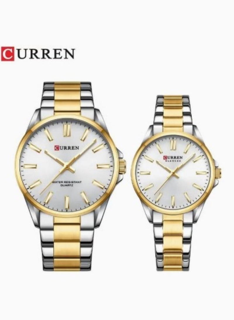 Fashion Lovers Couple Wristwatch Stainless Strap Japanese Quartz Movement Waterproof Appointment Watches