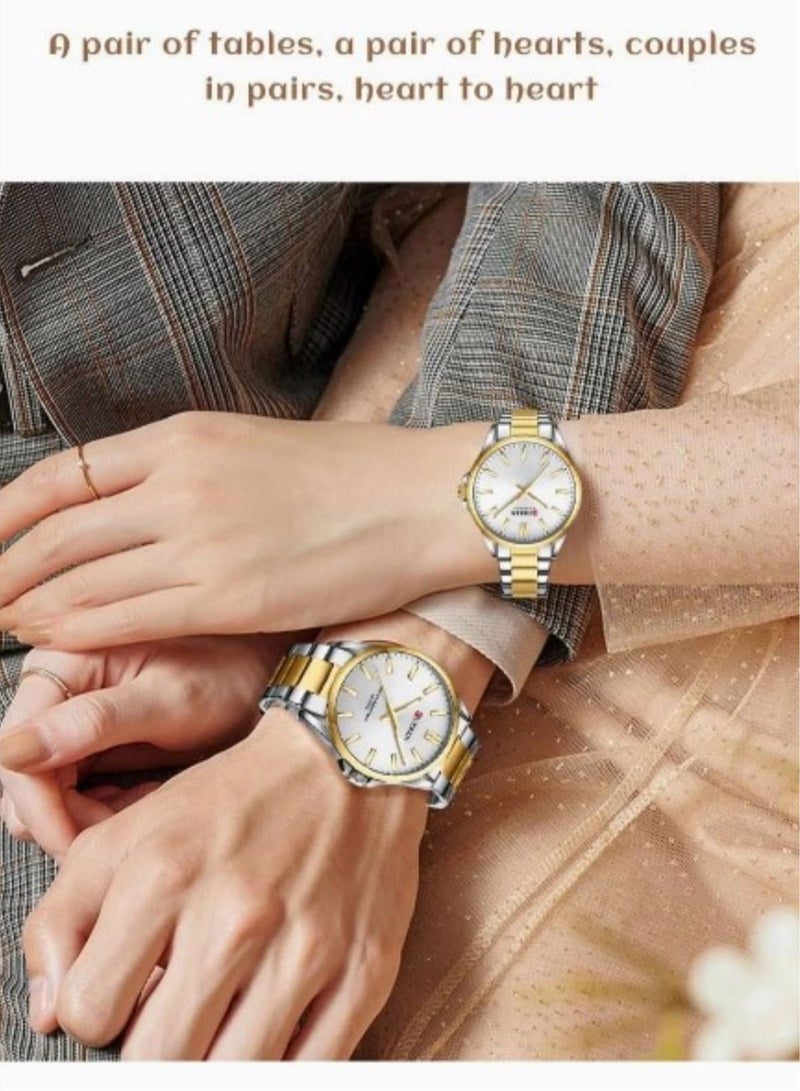 Fashion Lovers Couple Wristwatch Stainless Strap Japanese Quartz Movement Waterproof Appointment Watches