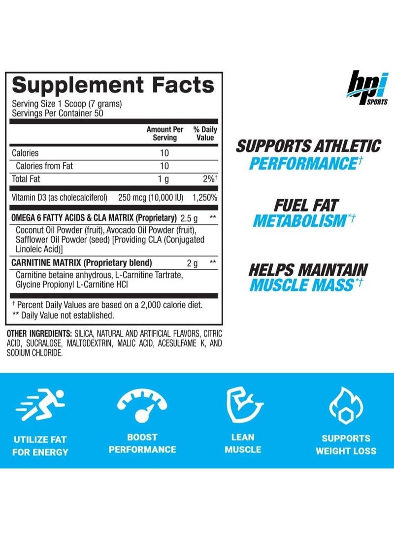 BPI Sports CLA Carnitine Conjugated Linoleic Acid Performance Lean Muscle Caffeine Free For Men and Women Watermelon 50 servings 12.34 Oz.