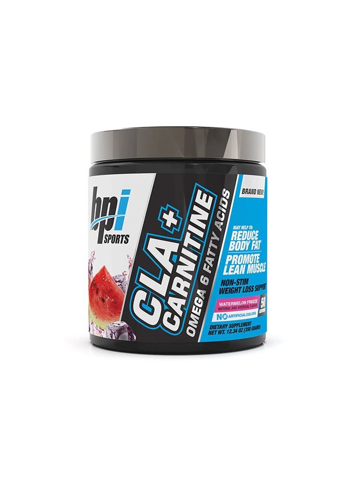 BPI Sports CLA Carnitine Conjugated Linoleic Acid Performance Lean Muscle Caffeine Free For Men and Women Watermelon 50 servings 12.34 Oz.