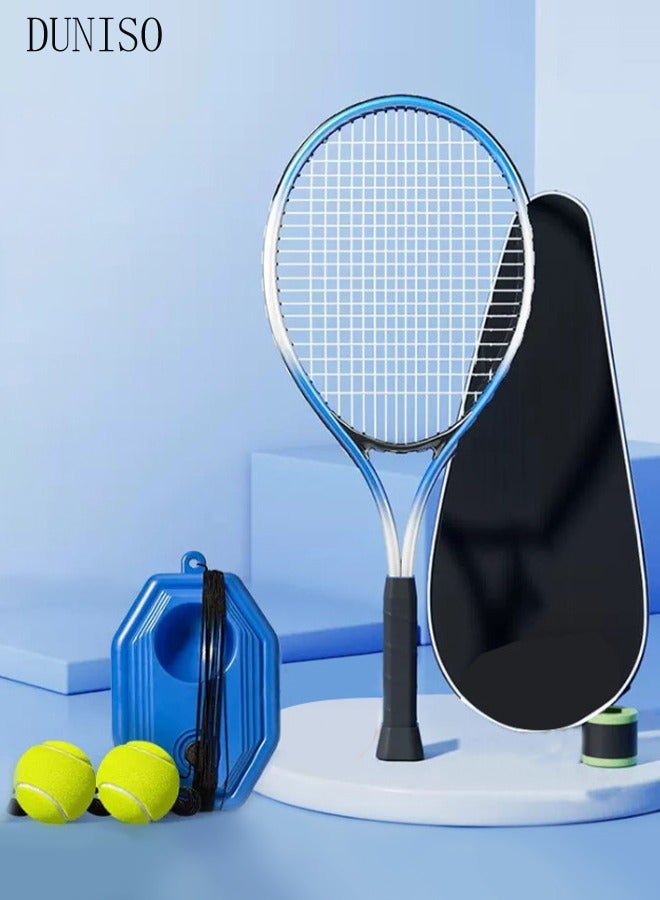 Single Tennis Racket Set for Student Training Tennis and Beginners of 1 Tennis Racquet Lightweight Including 2 Tennis Balls 1 Non-slip Hand Glue 1 Tennis Bag and 1 Water Injection Base