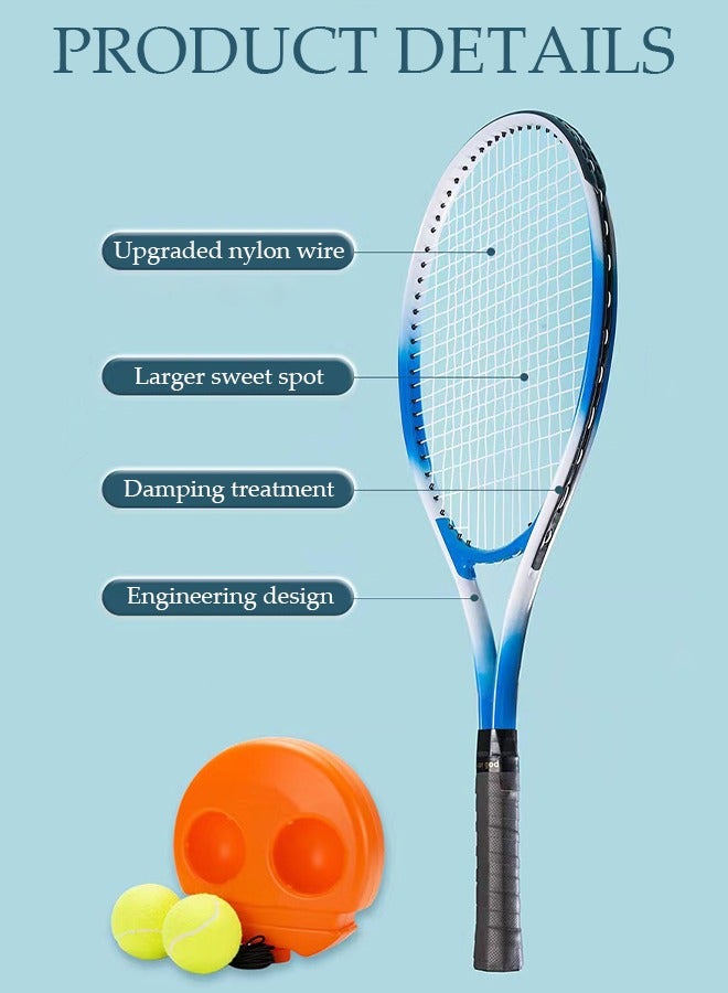 Single Tennis Racket Set for Student Training Tennis and Beginners of 1 Tennis Racquet Lightweight Including 2 Tennis Balls 1 Non-slip Hand Glue 1 Tennis Bag and 1 Water Injection Base