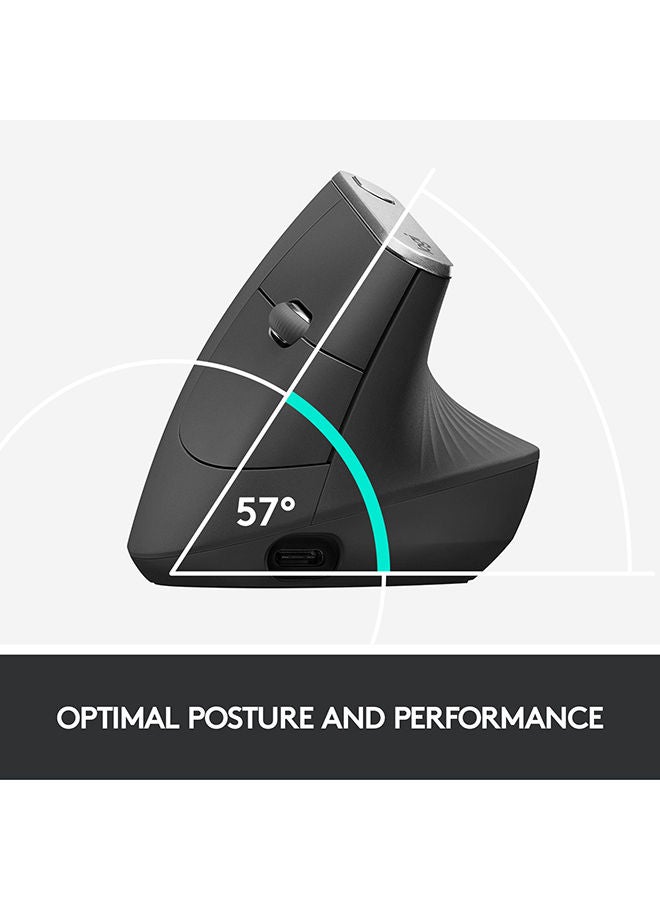 MX Vertical Ergonomic Wireless Mouse With USB Receiver Graphite