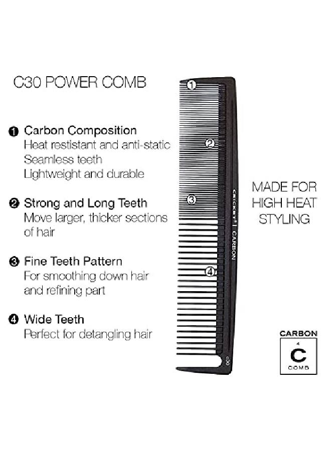 C30 Professional Hair Stylist Carbon Comb Antistatic Heat Resistant Styling Detangling Sectioning Combs For All Hair Types