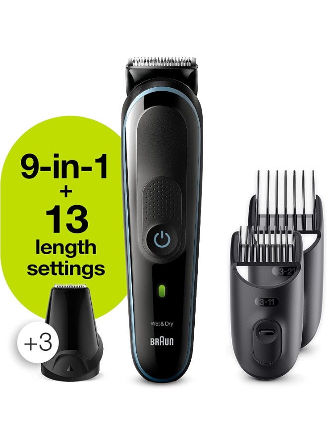 MGK5280 9-In-1 Beard Trimmer Set With Gillette Fusion5 ProGlide Razor Black/Blue