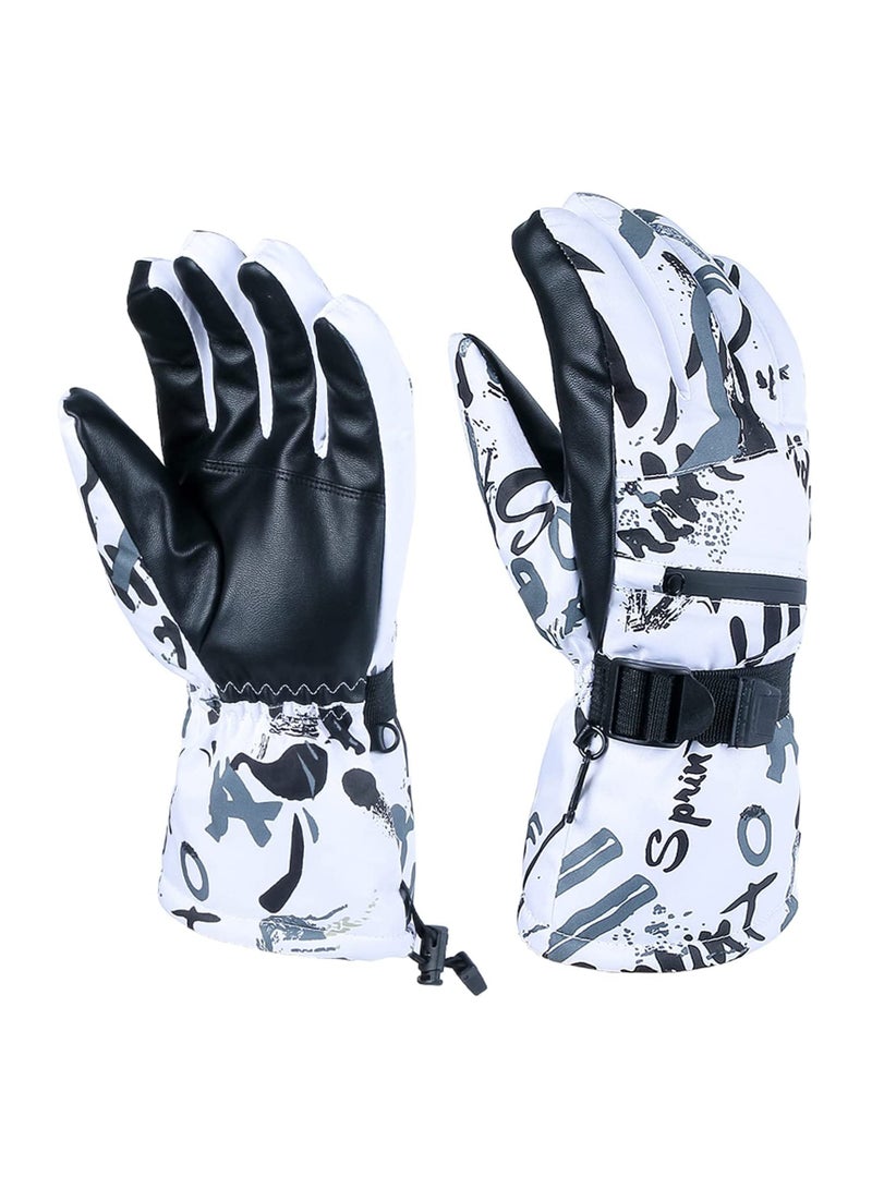 Snow Ski Gloves Waterproof Windproof Winter Thermal Outdoor Warm Mittens Touch Screen Full Finger Cold Weather Hand for Skiing Driving Running Motorcycle Cycli Men Women