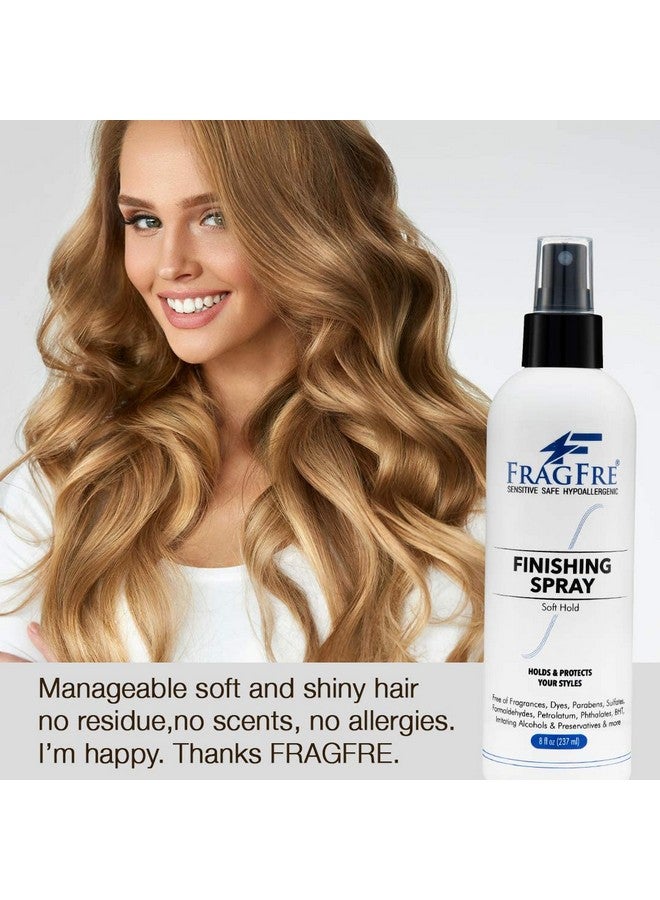 Hair Finishing Spray 8 Oz Flexible Soft Hold Hair Spray For Sensitive Skin Fragrance Free Hypoallergenic Parabens Free Non Irritating Quick Dry Denatured Alcohol Gluten Free Vegan