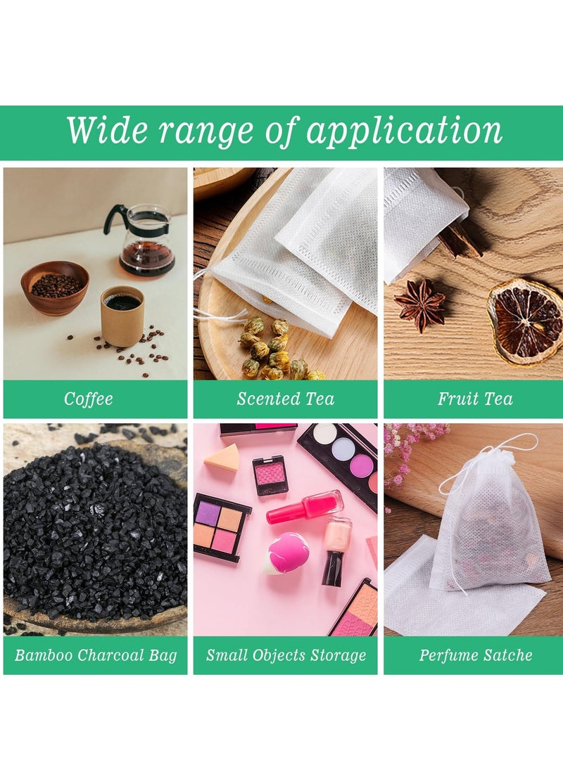 1000 Pcs Disposable Tea Bags for Loose Leaf Tea, Drawstring Empty Tea Infuser with 2 Pcs Tea Spoon, Natural Material Tea Filter Bags for Loose Leaf Tea, Coffee