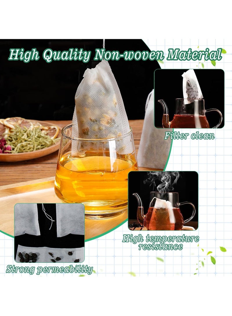 1000 Pcs Disposable Tea Bags for Loose Leaf Tea, Drawstring Empty Tea Infuser with 2 Pcs Tea Spoon, Natural Material Tea Filter Bags for Loose Leaf Tea, Coffee