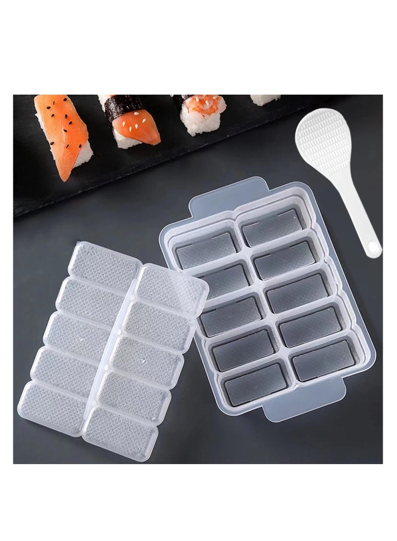 Rice Ball Mold, Mini Onigiri Sushi 10 in 1 Rectangular Maker, Mold Case Box Press Nigiri Bento for DIY Kitchen Tools