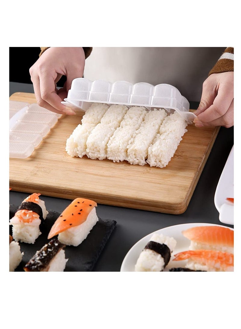 Rice Ball Mold, Mini Onigiri Sushi 10 in 1 Rectangular Maker, Mold Case Box Press Nigiri Bento for DIY Kitchen Tools