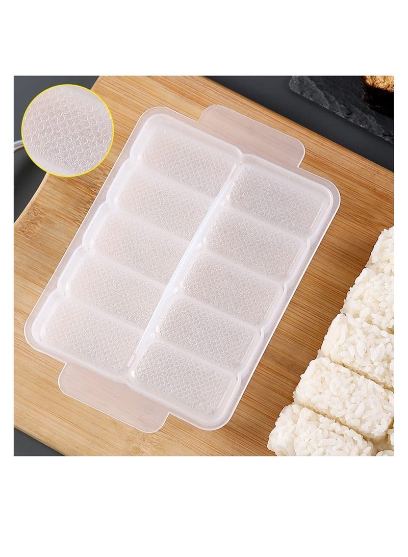 Rice Ball Mold, Mini Onigiri Sushi 10 in 1 Rectangular Maker, Mold Case Box Press Nigiri Bento for DIY Kitchen Tools