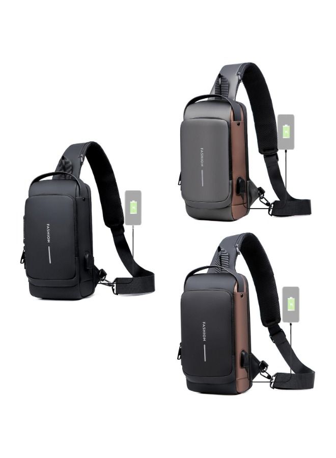 USB-Charging Sport Sling Anti-Theft Shoulder Bag Crossbody Bags Chest Daypack