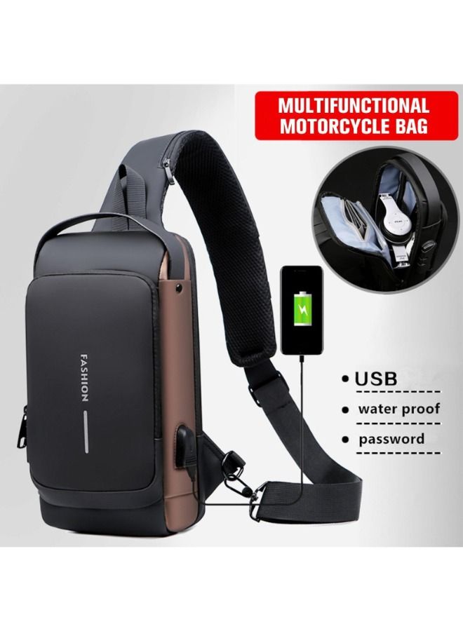 USB-Charging Sport Sling Anti-Theft Shoulder Bag Crossbody Bags Chest Daypack