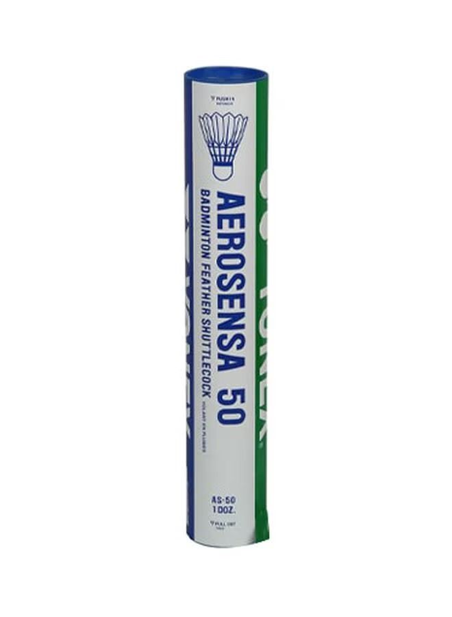 12-Piece Aerosensa 50 Badminton Feather Shuttlecock Set 38.50x6.70cm
