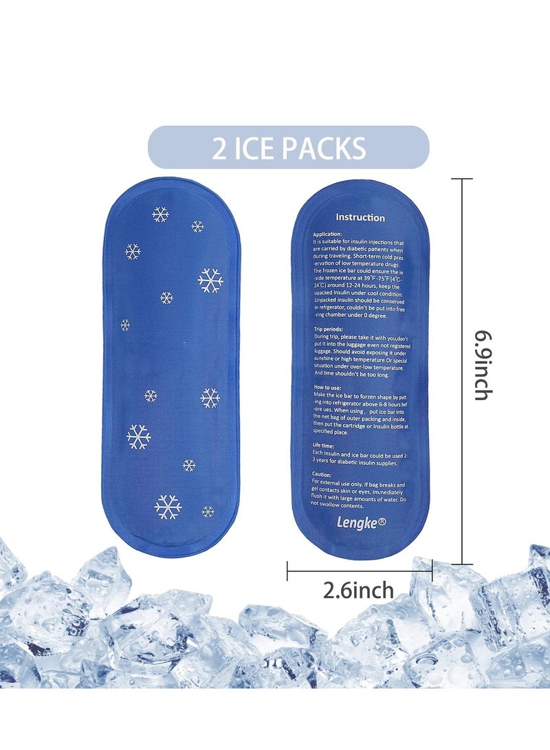 Insulin Cooler Travel Case, Diabetic Medication Insulated Cool Organizer with 2 Reusable Ice Packs for Insulin Pen and Other Diabetic Supplies, Travel Case for Most Insulated Medication Travel Bag