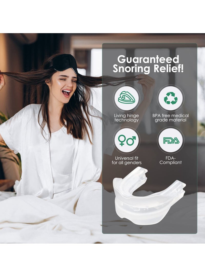 Anti Snoring Device, Helps Stop Snoring Anti Snoring Mouthpiece, Snoring Solution Sleeping Bite Guard, Comfortable and Adjustable Grinding Mouthpiece