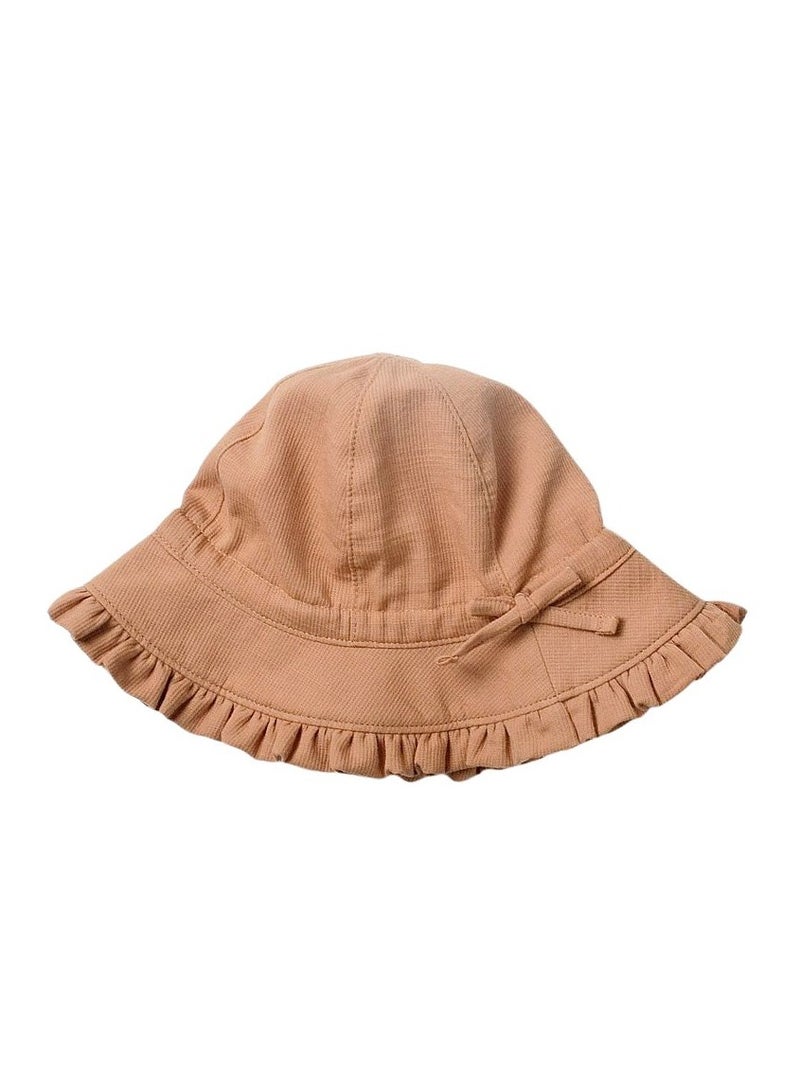 TGC Kids Summer Cotton Bucket Hat No Deformation Sun Protection for All Season Beach Vacation Getaway Headwear (2-6 Years Brown)