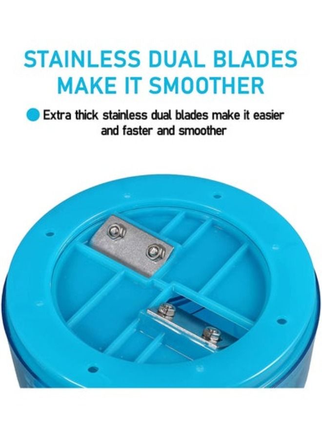 Manual Ice Shaver and Snow Cone Maker, Portable Ice Crusher Machine Kitchen Tool Blue Ice Crusher/Snow Cone Machine - Manual Hand Cranked Ice Shaver to Prepare Slushies