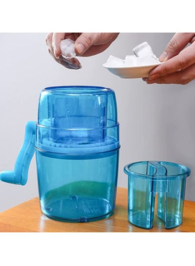 Manual Ice Shaver and Snow Cone Maker, Portable Ice Crusher Machine Kitchen Tool Blue Ice Crusher/Snow Cone Machine - Manual Hand Cranked Ice Shaver to Prepare Slushies