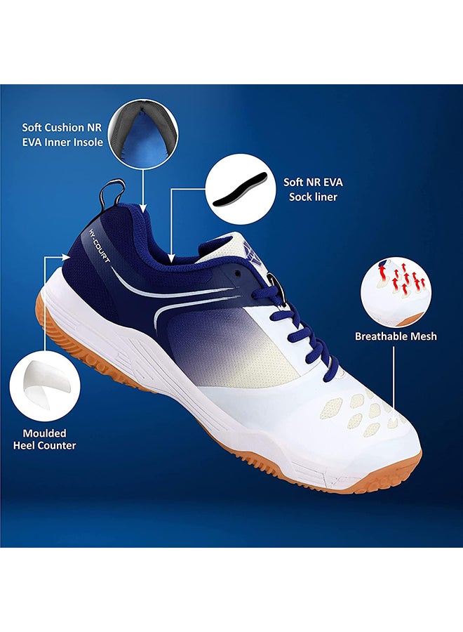 HY - Court 2.0 Badminton Shoes | 11 UK / 12 US / 45 EU | For Mens and Boys | Material: 	‎Rubber | Non - Marking Round Sole