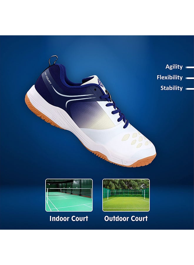 HY - Court 2.0 Badminton Shoes | 11 UK / 12 US / 45 EU | For Mens and Boys | Material: 	‎Rubber | Non - Marking Round Sole