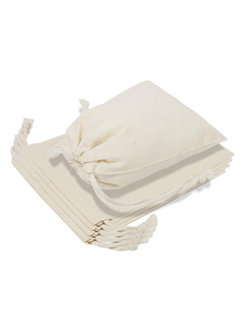 12 Pack 17cm*23CM Reusable Produce Bags, Muslin Bags with Drawstrings for Shopping and Storage, 100% Natural Cotton Bags, Washable, Biodegradable, for Fruit Vegetable and More, Food Safe