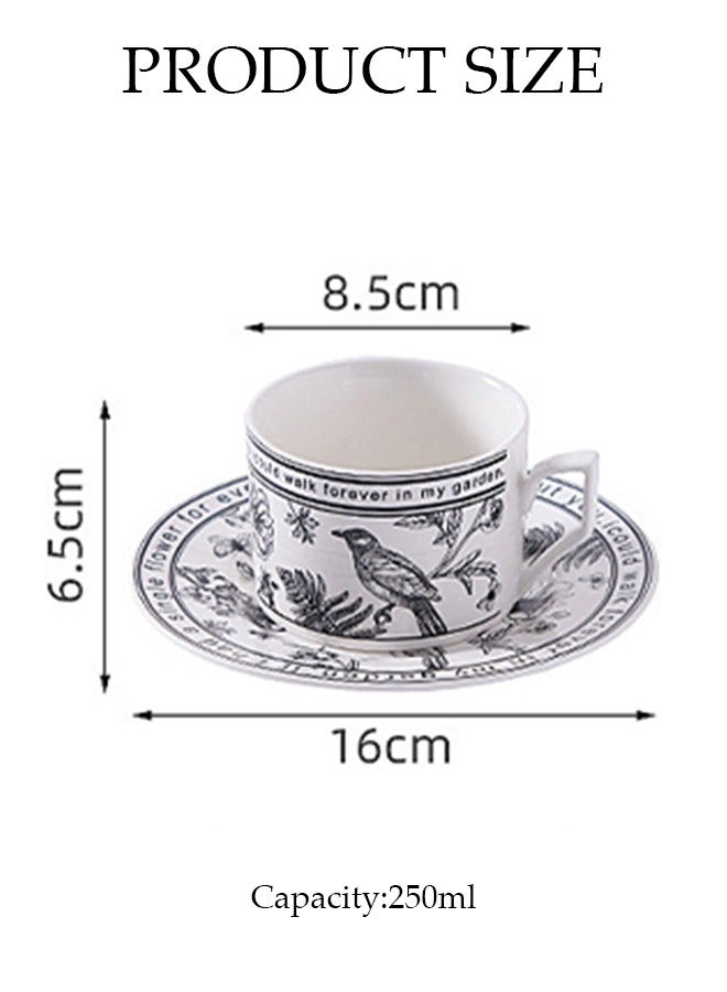 Tea Cups and Retro Tea Cups and Saucers Set Porcelain Tea Set for Tea Party Afternoon Tea Cups Saucer for Coffee Milk Kitchen and Drawing RoomSaucers Set Porcelain Tea Set for Tea Party