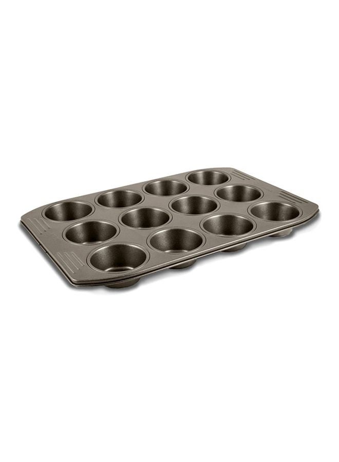 12-Mould Easy Grip Bakeware Muffin Set Black