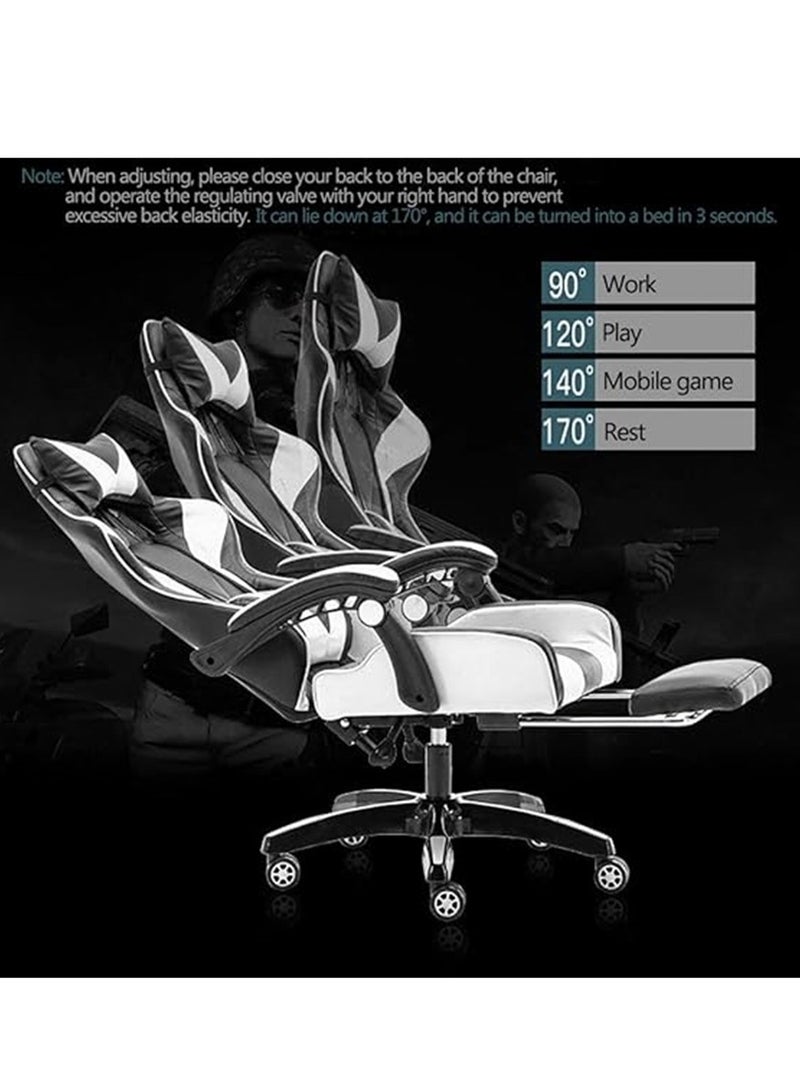 Gaming Chair Video Gaming Chair High Back Ergonomic Swivel Racing Computer Chair, Task Chair Rolling Office Chair