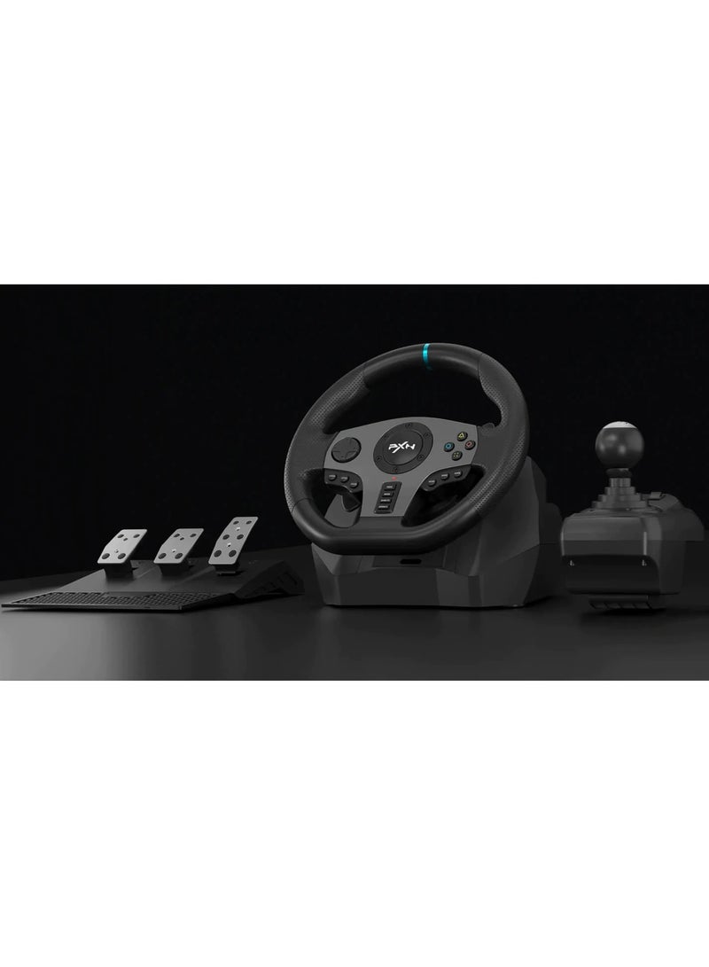 Racing Wheel Dual-Motor Feedback Driving with Pedals and Shifter for PS4, PC, Xbox One, Xbox Series S/X, and Nintendo Switch