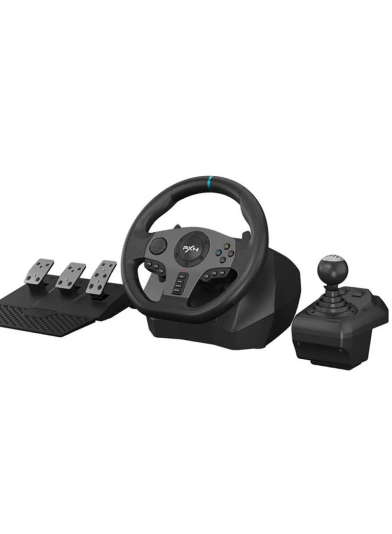 Racing Wheel Dual-Motor Feedback Driving with Pedals and Shifter for PS4, PC, Xbox One, Xbox Series S/X, and Nintendo Switch